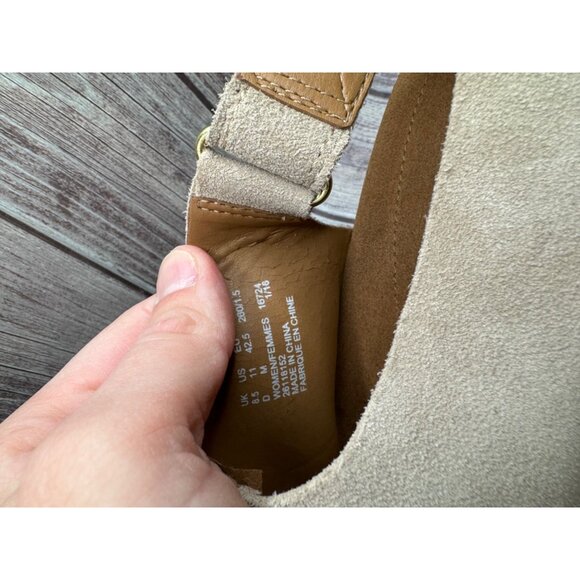 Clarks Collection Women's Beige Suede Ankle Strap Open Toe Wedge Sandal 11M M - Picture 10 of 10